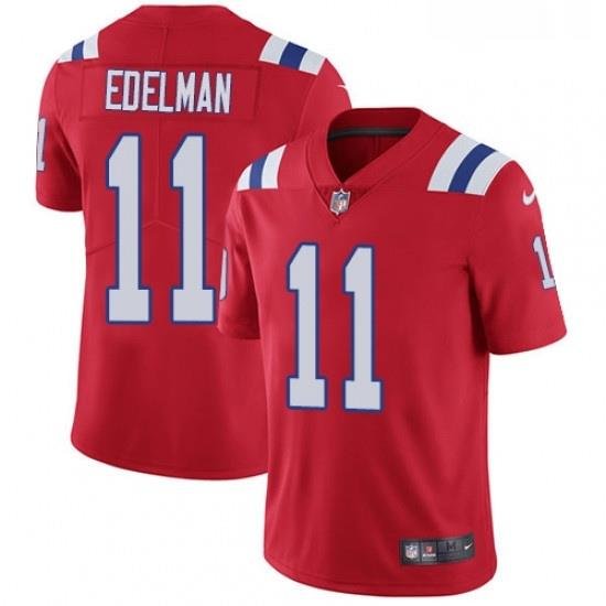 Youth Nike New England Patriots 11 Julian Edelman Red Alternate Vapor Untouchable Limited Player NFL Jersey