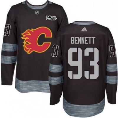 Mens Adidas Calgary Flames 93 Sam Bennett Authentic Black 1917 2017 100th Anniversary NHL Jersey