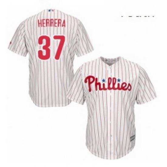 Youth Majestic Philadelphia Phillies 37 Odubel Herrera Replica WhiteRed Strip Home Cool Base MLB Jersey