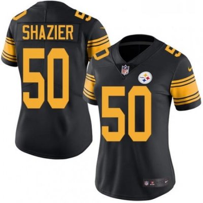 Womens Nike Pittsburgh Steelers 50 Ryan Shazier Limited Black Rush Vapor Untouchable NFL Jersey