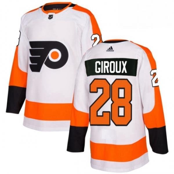 Mens Adidas Philadelphia Flyers 28 Claude Giroux Authentic White Away NHL Jersey