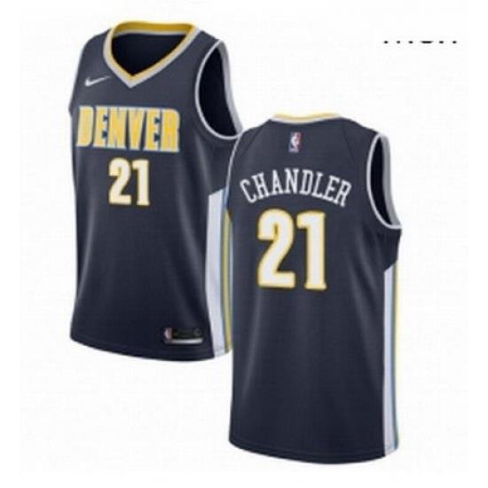 Mens Nike Denver Nuggets 21 Wilson Chandler Authentic Navy Blue Road NBA Jersey Icon Edition