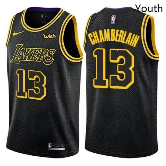 Youth Nike Los Angeles Lakers 13 Wilt Chamberlain Swingman Black NBA Jersey City Edition