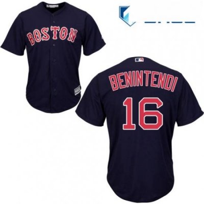 Youth Majestic Boston Red Sox 16 Andrew Benintendi Authentic Navy Blue Alternate Road Cool Base MLB Jersey