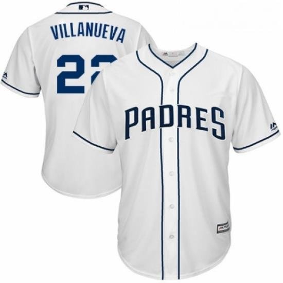 Youth Majestic San Diego Padres 22 Christian Villanueva Replica White Home Cool Base MLB Jersey