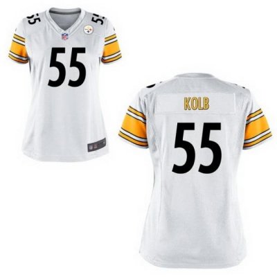 Women Steelers #55 John kolb White Home Game Stitched Jersey