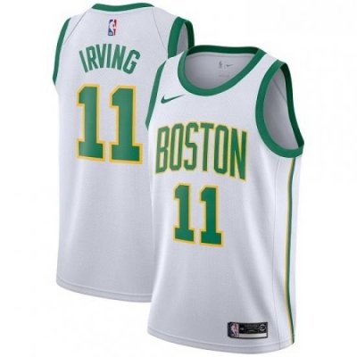 Youth Nike Boston Celtics 11 Kyrie Irving Swingman White NBA Jersey City Edition