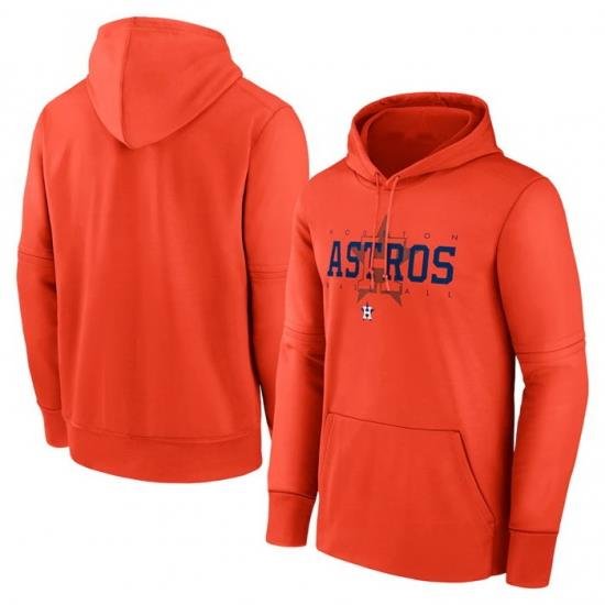 Men Houston Astros Orange Pregame Performance Pullover Hoodie