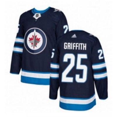 Youth Adidas Winnipeg Jets 25 Seth Griffith Authentic Navy Blue Home NHL Jersey