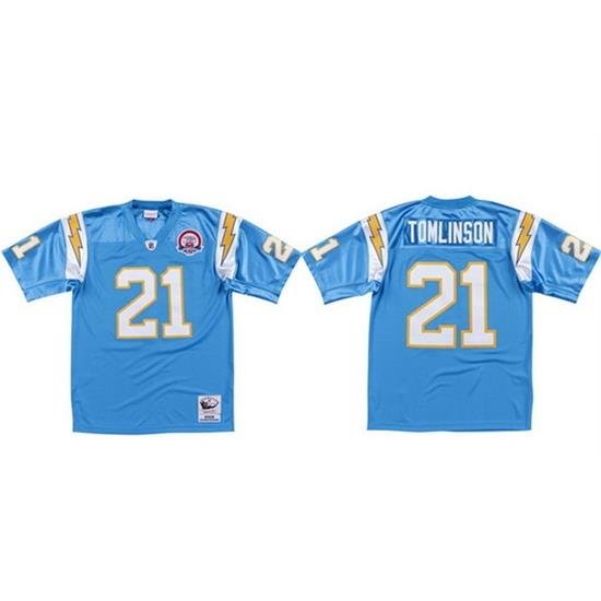 Men Los Angeles Chargers 21 LaDainian Tomlinson 2009 Blue Stitched Game Jersey