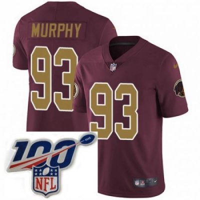 Youth Nike Washington Redskins 93 Trent Murphy Burgundy RedGold Number Alternate 80TH Anniversary Vapor Untouchable Limited Stitched 100th anniversary Neck