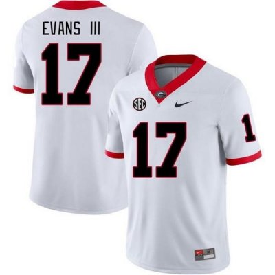 Men #17 Anthony Evans III Georgia Bulldogs College Football Jerseys Stitched-White