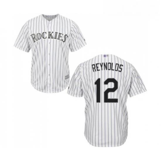 Youth Colorado Rockies 12 Mark Reynolds Replica White Home Cool Base Baseball Jersey