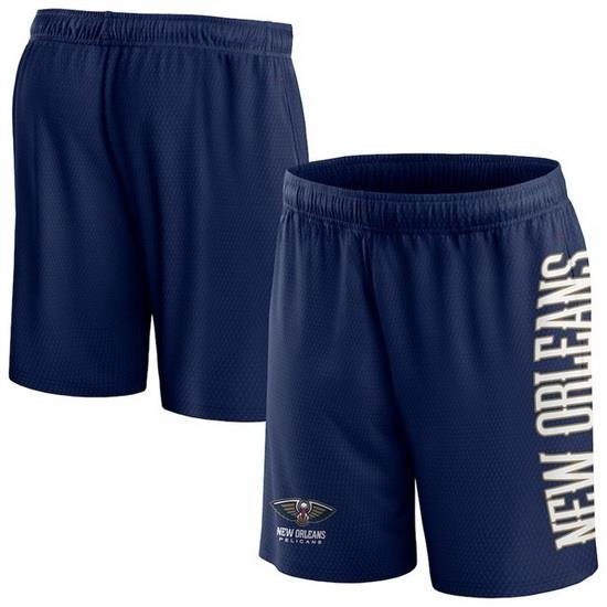 Men New Orleans Pelicans Navy Post Up Mesh Shorts