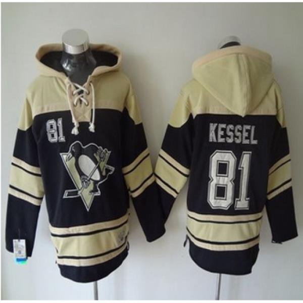 Pittsburgh Penguins #81 Phil Kessel Black Sawyer Hooded Sweatshirt Stitched NHL jersey