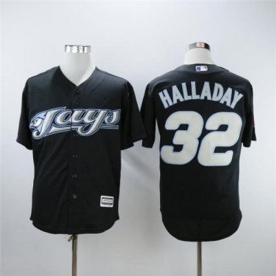 Men's Toronto Blue Jays Jerseys #32 Roy Halladay Jerseys Black 2008