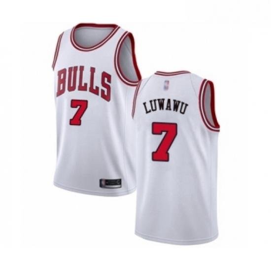 Womens Chicago Bulls 7 Timothe Luwawu Authentic White Basketball Jersey Association Edition