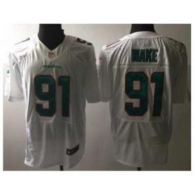 Nike Miami Dolphins 91 Cameron Wake White Elite NFL Jersey