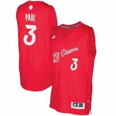 Mens Adidas Los Angeles Clippers 3 Chris Paul Authentic Red 2016 2017 Christmas Day NBA Jersey