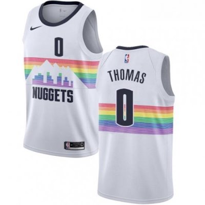 Youth Nike Denver Nuggets 0 Isaiah Thomas Swingman White NBA Jersey City Edition