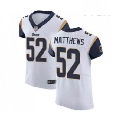 Men Los Angeles Rams 52 Clay Matthews White Vapor Untouchable Elite Player Football Jersey