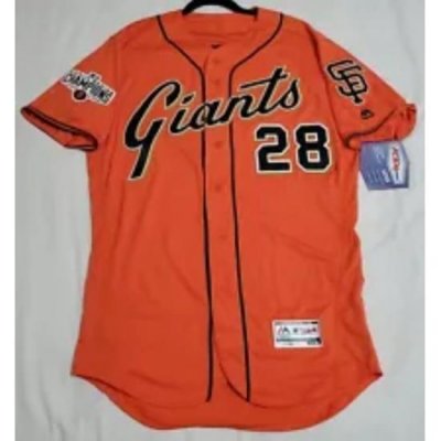 Men 2014 World Series San Fran giants buster Posey Orange Jersey