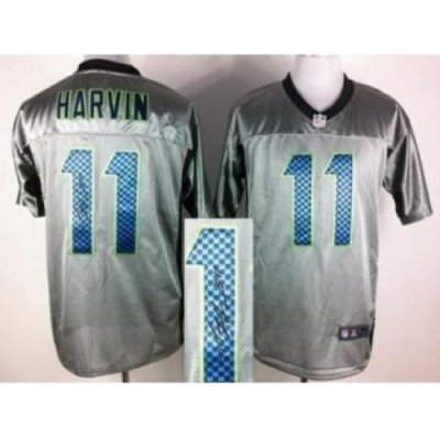 Nike Seattle Seahawks 11 Percy Harvin Grey Shadow Signed NFL Jersey