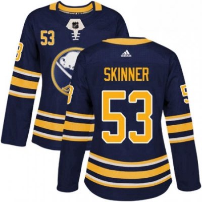 Womens Adidas Buffalo Sabres 53 Jeff Skinner Navy Blue Home Authentic Stitched NHL Jersey