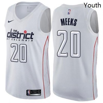 Youth Nike Washington Wizards 20 Jodie Meeks Swingman White NBA Jersey City Edition