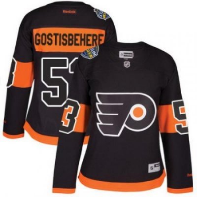 Flyers #53 Shayne Gostisbehere Black 2017 Stadium Series Womens Stitched NHL Jersey