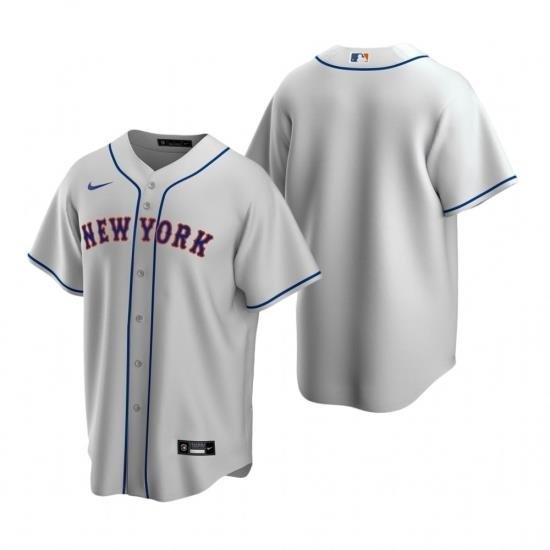 Mens Nike NeW York Mets Blank Gray Road Stitched Baseball Jersey