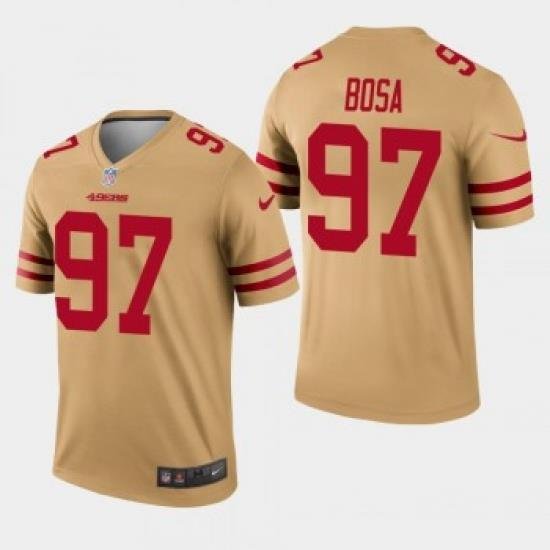 Nike 49ers 97 Nick Bosa Cream Inverted Legend Jersey