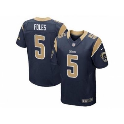 Nike St. Louis Rams 5 Nick Foles Blue Elite NFL Jersey