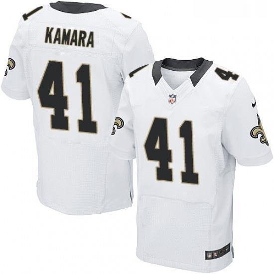 Mens Nike New Orleans Saints 41 Alvin Kamara White Vapor Untouchable Elite Player NFL Jersey