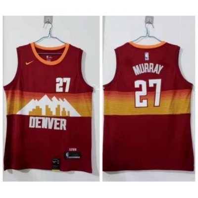 Men Denver Nuggets 27 Jamal Murray Red 2020 21 City Edition Nike Swin