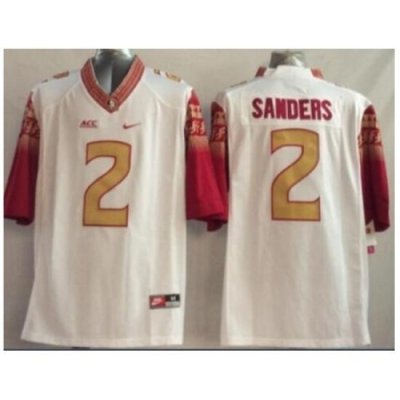 Florida State Seminoles (FSU) #2 Deion Sanders White Stitched NCAA Limited Jersey