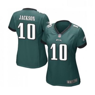 Womens Philadelphia Eagles 10 DeSean Jackson Game Midnight Green Team Color Football Jersey