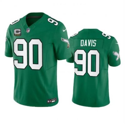 Men Philadelphia Eagles 90 Jordan Davis Green 2023 F U S E  With C Patch Vapor Untouchable Stitched Football Jersey