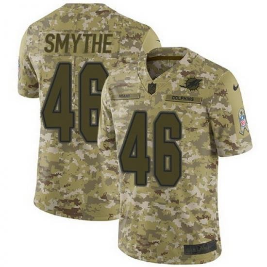 Nike Dolphins #46 Durham Smythe Camo Mens Stitched NFL Limited 2018 Salute To Service Jersey