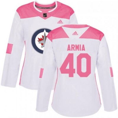 Womens Adidas Winnipeg Jets 40 Joel Armia Authentic WhitePink Fashion NHL Jersey