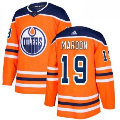 Mens Adidas Edmonton Oilers 19 Patrick Maroon Premier Orange Home NHL Jersey