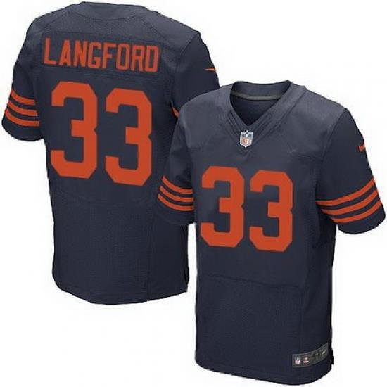 Nike Bears #33 Jeremy Langford Navy Blue Alternate Mens Stitched NFL Elite Jersey