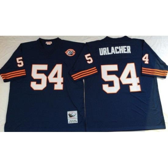 Men Chicago Bears 54 Brian Urlacher Navy M&N Throwback Jersey