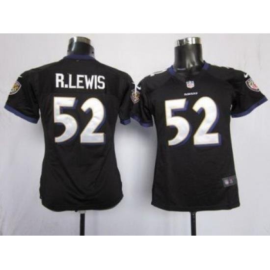 Women Nike Baltimore Ravens 52 R.leWis Black Nike NFL Jerseys