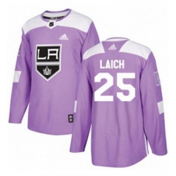 Youth Adidas Los Angeles Kings 25 Brooks Laich Authentic Purple Fights Cancer Practice NHL Jersey