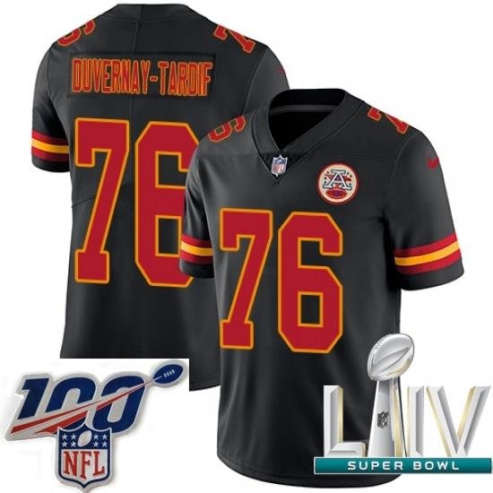 2020 Super Bowl LIV Men Nike Kansas City Chiefs #76 Laurent Duvernay-Tardif Limited Black Rush Vapor Untouchable NFL Jersey