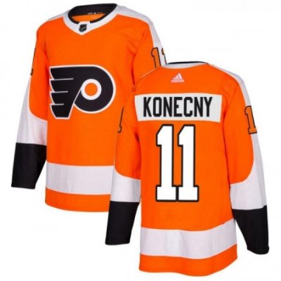 Youth Adidas Philadelphia Flyers 11 Travis Konecny Premier Orange Home NHL Jersey