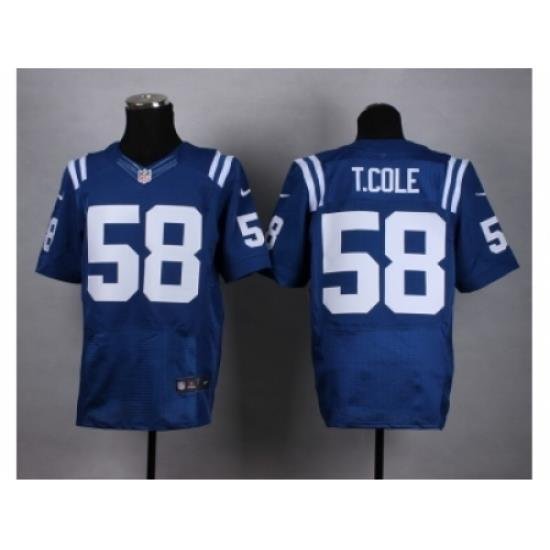 Nike Indianapolis Colts 58 Trent Cole blue Elite NFL Jersey