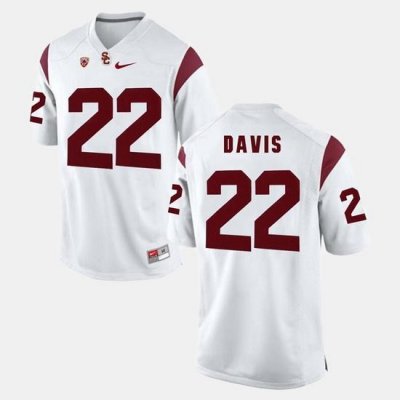 Men Usc Trojans Justin Davis Pac 12 Game White Jersey