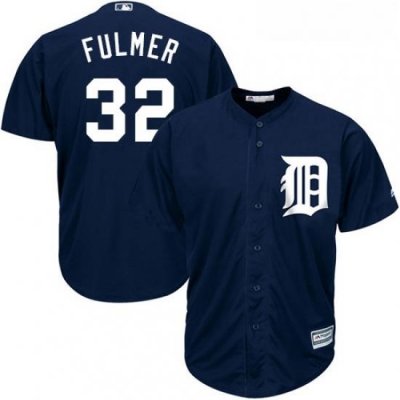 Youth Majestic Detroit Tigers 32 Michael Fulmer Authentic Navy Blue Alternate Cool Base MLB Jersey